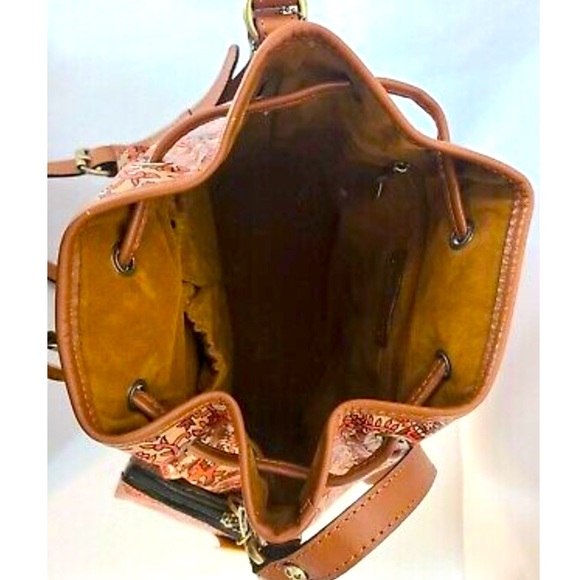 PATRICIA NASH 🌸 LEOPARD PRINT  Sabina Leather Drawstring Bag with Pouch - Picture 2 of 4